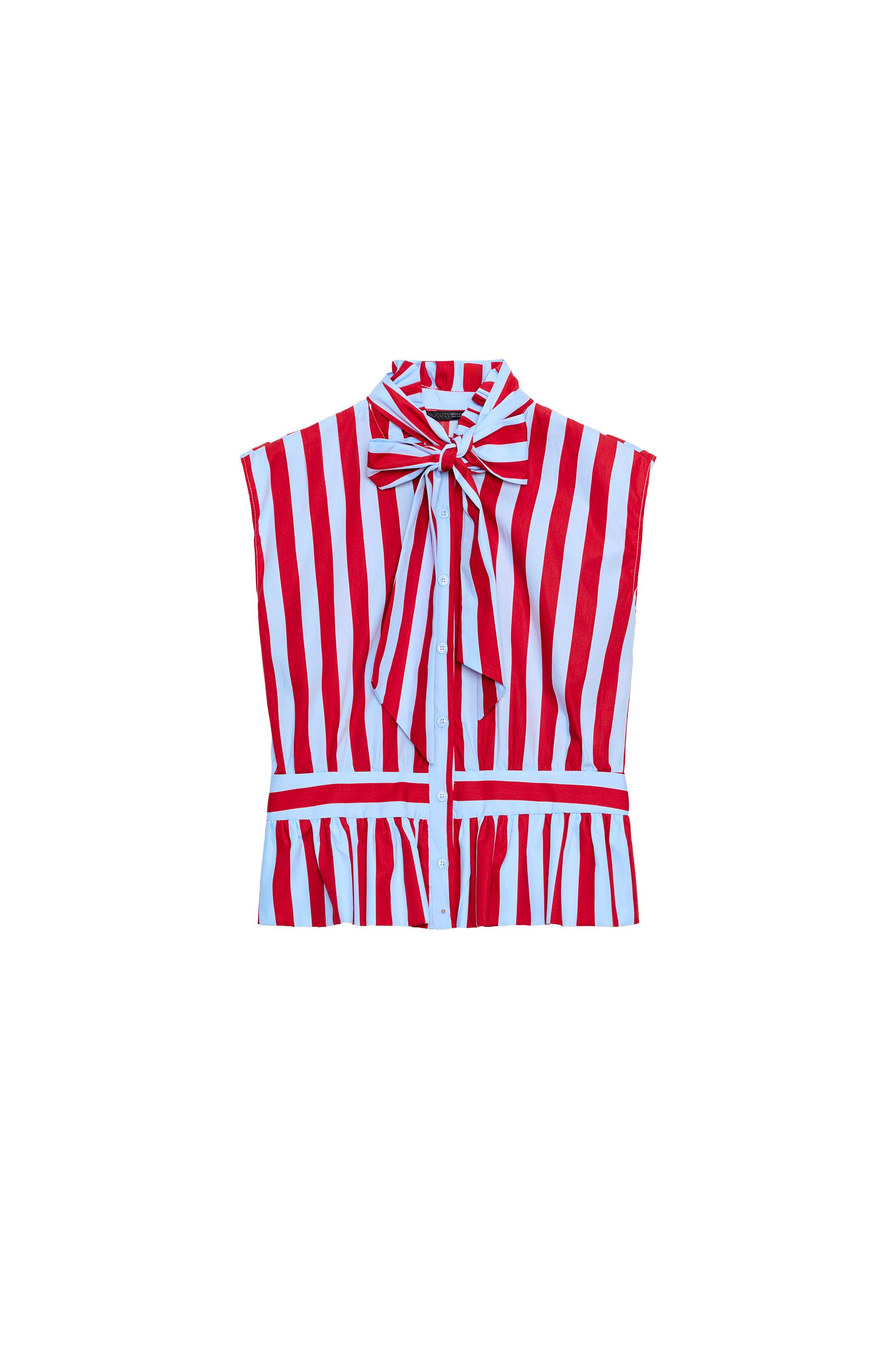 CHEMISE RAYÉE À NŒUD